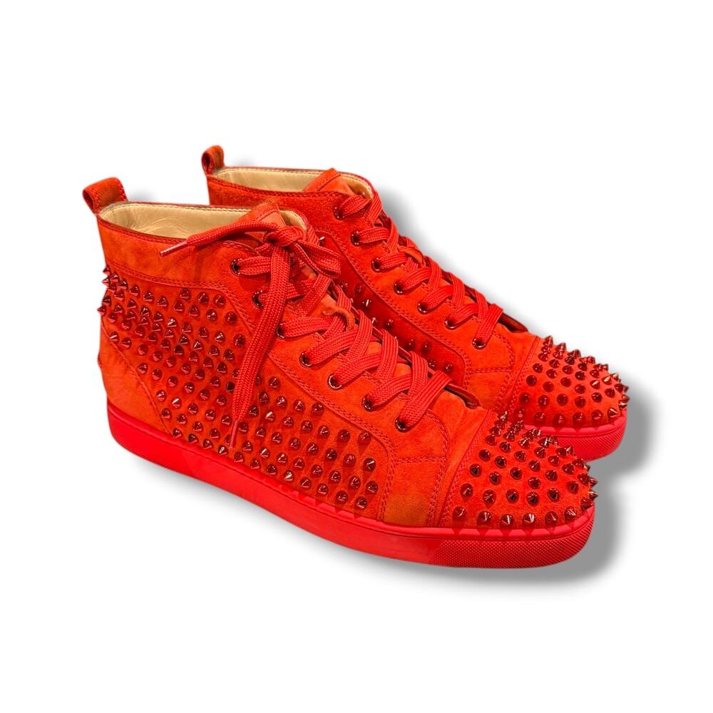 Christian Louboutin Louis Spikes Suede High-Top Spike Sneaker | Size 46EU(13US)